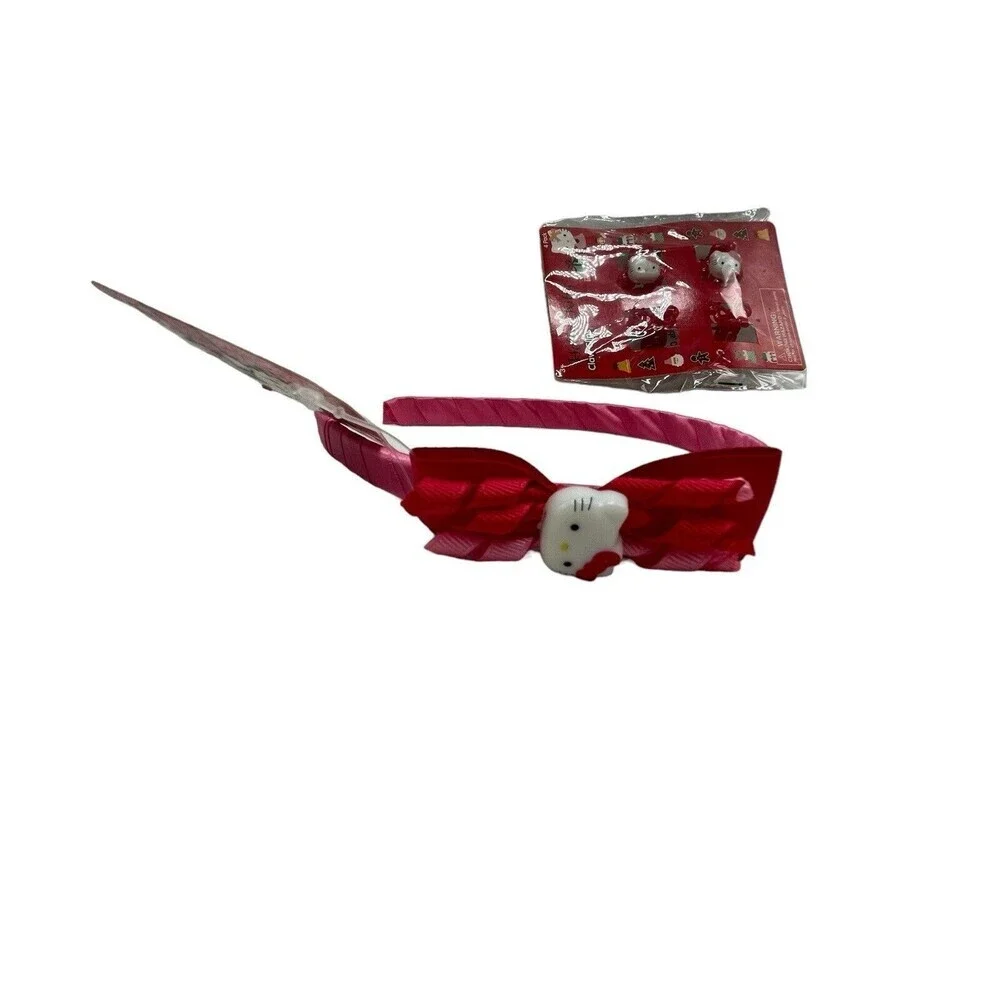 Hello Kitty Headband And Hair Clip Set Of 2 New